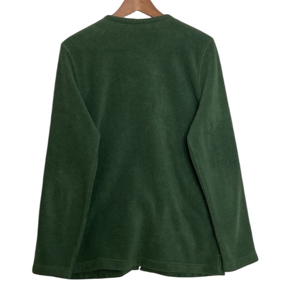 Northern Reflections Fleece Jacket Womens Large Green Christmas Cute Snowman - Picture 2 of 16